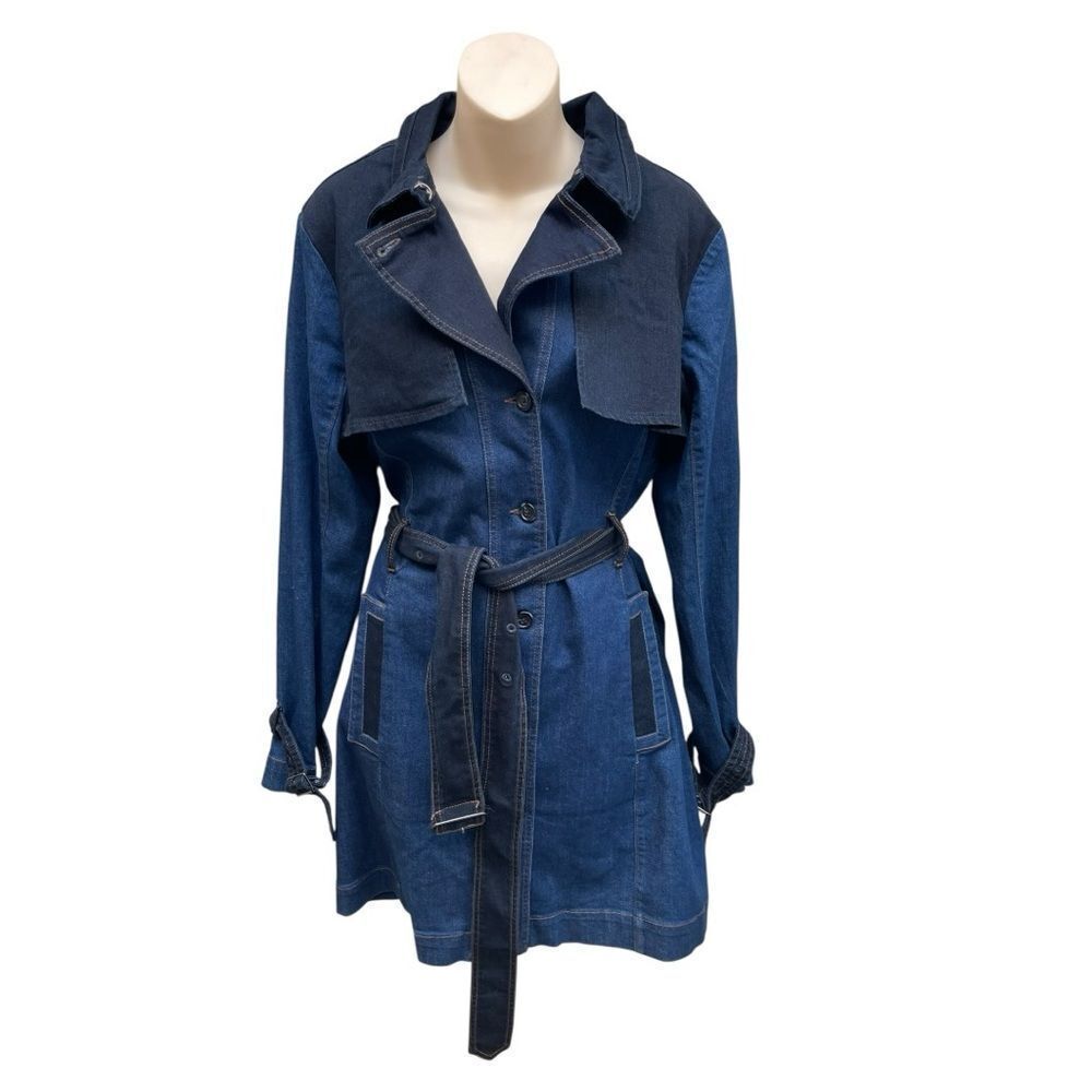 NWT Christian Siriano x Gloria Vanderbilt Denim Trench Dress 12